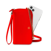 VENERE - Portafoglio universale con chiusura zip, laccio da polso e tracolla removibile inclusi, fissaggio smartphone magnetico compatibile con gli smartphone fino a 6.7"
