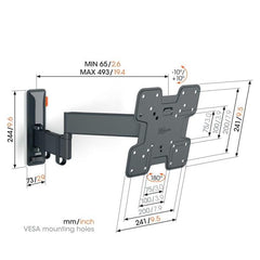Serie COMFORT- TVM 3243 Staffa TV Girevole Extreme Full-motion, per TV da 19 a 43 pollici