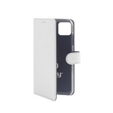 WALLY - Custodia a libro in pelle sintetica con chiusura flap magnetico, slot per carte e funzione stand colore bianco compatibile con Apple iPhone 11