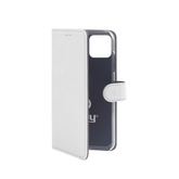 WALLY - Custodia a libro in pelle sintetica con chiusura flap magnetico, slot per carte e funzione stand colore bianco compatibile con Apple iPhone 11 Pro Max