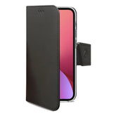 WALLY - Custodia a libro in pelle sintetica con chiusura flap magnetico, slot per carte e funzione stand colore nero compatibile con Xiaomi 12/ 12S/ 12X