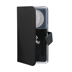 WALLY - Custodia a libro in pelle sintetica con chiusura flap magnetico, slot per carte e funzione stand colore nero compatibile con Xiaomi 12 Ultra