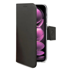 WALLY - Custodia a libro in pelle sintetica con chiusura flap magnetico, slot per carte e funzione stand colore nero compatibile con Xiaomi Redmi Note 12 Pro 5G/ Poco X5 Pro 5G