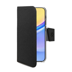 WALLY - Custodia a libro in pelle sintetica con chiusura flap magnetico, slot per carte e funzione stand colore nero compatibile con Samsung Galaxy A15 5G/ Galaxy A15 4G