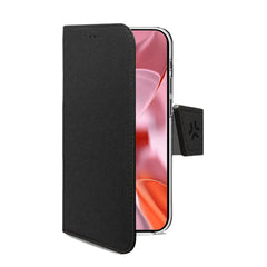 WALLY - Custodia a libro in pelle sintetica con chiusura flap magnetico, slot per carte e funzione stand colore nero compatibile con Google Pixel 9/ Pixel 9 Pro
