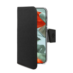 WALLY - Custodia a libro in pelle sintetica con chiusura flap magnetico, slot per carte e funzione stand colore nero compatibile con Google Pixel 9 Pro XL