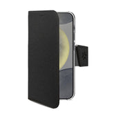 WALLY - Custodia a libro in pelle sintetica con chiusura flap magnetico, slot per carte e funzione stand per Samsung Galaxy S25 5G/ Galaxy S25 5G Enterprise Edition