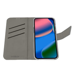 WALLY - Custodia a libro in pelle sintetica con chiusura flap magnetico, slot per carte e funzione stand colore nero compatibile con Google Pixel 10/ Pixel 10 Pro