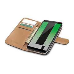 WALLY - Custodia a libro in pelle sintetica con chiusura flap magnetico, slot per carte e funzione stand colore nero compatibile con Huawei Mate 10 Lite