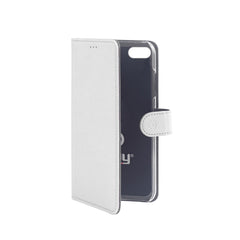 WALLY - Custodia a libro in pelle sintetica con chiusura flap magnetico, slot per carte e funzione stand colore bianco per Apple iPhone SE 2022/ iPhone SE 2020/ iPhone 8/ 7/ 6s/ 6