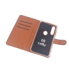 WALLY - Custodia a libro in pelle sintetica con chiusura flap magnetico, slot per carte e funzione stand colore nero compatibile con Honor 10 Lite/ Huawei P Smart 2019
