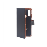 WALLY - Custodia a libro in pelle sintetica con chiusura flap magnetico, slot per carte e funzione stand colore nero compatibile con Samsung Galaxy A60/ Galaxy M40