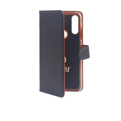 WALLY - Custodia a libro in pelle sintetica con chiusura flap magnetico, slot per carte e funzione stand colore nero compatibile con Samsung Galaxy A60/ Galaxy M40