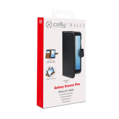 WALLY - Custodia a libro in pelle sintetica con chiusura flap magnetico, slot per carte e funzione stand colore nero Samsung Galaxy Xcover Pro/ Galaxy Xcover Pro Enterprise Edition