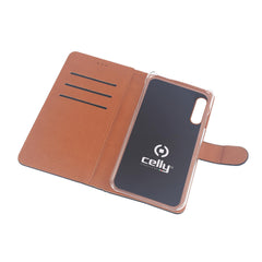 WALLY - Custodia a libro in pelle sintetica con chiusura flap magnetico, slot per carte e funzione stand colore nero Samsung Galaxy Xcover Pro/ Galaxy Xcover Pro Enterprise Edition