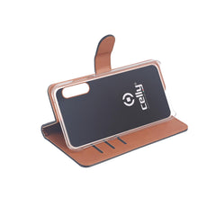 WALLY - Custodia a libro in pelle sintetica con chiusura flap magnetico, slot per carte e funzione stand colore nero Samsung Galaxy Xcover Pro/ Galaxy Xcover Pro Enterprise Edition
