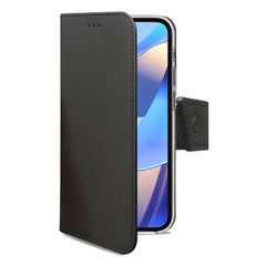 WALLY - Custodia a libro in pelle sintetica con chiusura flap magnetico, slot per carte e funzione stand colore nero compatibile Oppo A16/ A16S/ A55 5G/ A56 5G/ A53S 5G/ A54S 4G