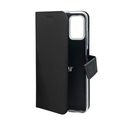 WALLY - Custodia a libro in pelle sintetica con chiusura flap magnetico, slot per carte e funzione stand colore nero compatibile con Oppo Redno 6 Pro 5G