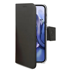 WALLY - Custodia a libro in pelle sintetica con chiusura flap magnetico, slot per carte e funzione stand colore nero compatibile con Xiaomi 11T Pro 5G/ Xiaomi 11T 5G