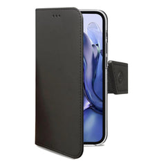 WALLY - Custodia a libro in pelle sintetica con chiusura flap magnetico, slot per carte e funzione stand colore nero compatibile con Xiaomi 11T Pro 5G/ Xiaomi 11T 5G
