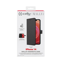 WALLYMAG - Custodia a libro in pelle sintetica compatibile con la tecnologia Magsafe per Apple iPhone 14