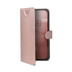 WALLY ONE - Custodia universale a libro colore nero con fissaggio e sistema rotazione 360° compatibile con tutti gli smartphone da 4.5" a 5.0" dimensione display