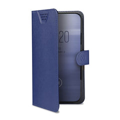 WALLY ONE - Custodia universale a libro colore nero con fissaggio e sistema rotazione 360° compatibile con tutti gli smartphone da 5" a 5.5" dimensione display
