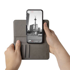 WALLY ONE - Custodia universale a libro colore rosa con fissaggio e sistema rotazione 360° compatibile con tutti gli smartphone da 6" a 6.7" dimensione display