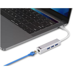 XHUB331TCL HUB USB-C con 3 PORTE USB 3.0 + LAN GIGABIT