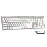 XKKITA-MCX Tastiera USB estesa in alluminio con tastierino numerico MAC compatibile + USB-C adapter