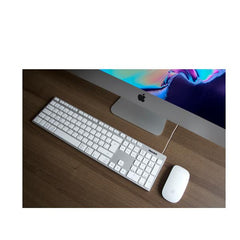 XKKITA-MCX Tastiera USB estesa in alluminio con tastierino numerico MAC compatibile + USB-C adapter