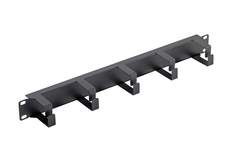 PANNELLO GUIDACAVI 19  1U NERO CON 5 ANELLI