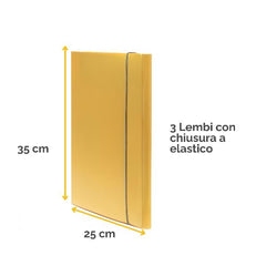 Cartella 3 lembi Holos giallo in plastica riciclata