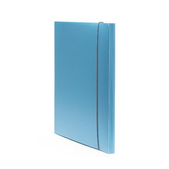 Cartella 3 lembi Holos azzurro in plastica riciclata