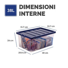 Scatola in plastica coperchio 38L