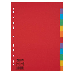 Intercalare cartoncino 12 tasti  A4 (Conf.10)