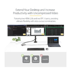 Adattatore Multiporta USB-C - Docking Station USB Type-C 2x 4K60Hz + HDMI e DisplayPort 4K 30Hz