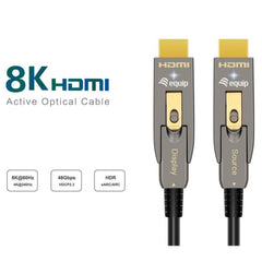 EQUIP - Cavo Ottico Attivo HDMI 2.1 Staccabile Tipo D + A, 8K/60Hz - 30m