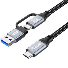 EQUIP - CAVO 2 in 1 USB 3.2 Gen 2x2 da C a C/A, PD100W, 4K/60Hz, 20Gbps, 2.0m