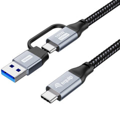 EQUIP - CAVO 2 in 1 USB 3.2 Gen 2x2 da C a C/A, PD100W, 4K/60Hz, 20Gbps, 2.0m