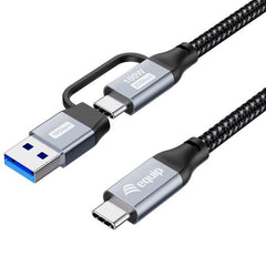 EQUIP - CAVO 2 in 1 USB 3.2 Gen 2x2 da C a C/A, PD100W, 4K/60Hz, 20Gbps, 3.0m