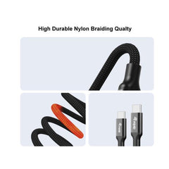 EQUIP - CAVO DI RICARICA USB-C a C a Y, PD 3.1 140W, E-marker, Intrecciato, 1.5m