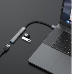 EQUIP - HUB 4-PORTE (1x USB 3.2 Gen 1 + 3x USB 2.0), Alluminio