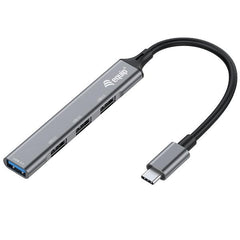 EQUIP - HUB 4-PORTE USB-C (1x USB 3.2 Gen 1 + 3x USB 2.0), Alluminio