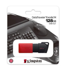 Kingston - DataTraveler Exodia M (Black + Red) 128GB