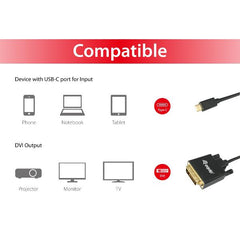 EQUIP - CAVO da USB-C a DVI-D Dual Link, M/M, 1.8m