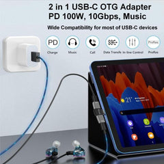 EQUIP - ADATTATORE OTG USB-C 2 in 1, PD 100W, 10Gbps