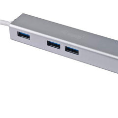 EQUIP - HUB USB-C 3-PORTE USB 3.0 con adattatore di rete Gigabit