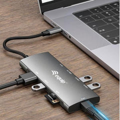 EQUIP - ADATTATORE USB-C 9 in 1, HDMI 4K/60Hz, LAN Gigabit, USB 3.2 GEN1, SD/TF, USB PD 100W