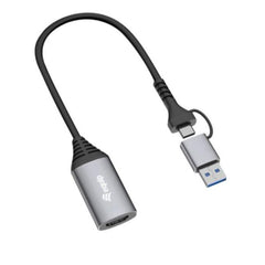 EQUIP - ADATTATORE da USB a HDMI (USB-C + A), 1080P HD